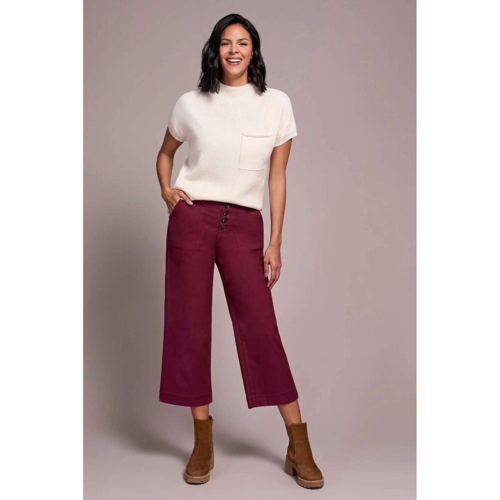Tribal Sophia Curvy Jeans Womens Size 10 Passion Plum Wide Leg Stretch Cotton